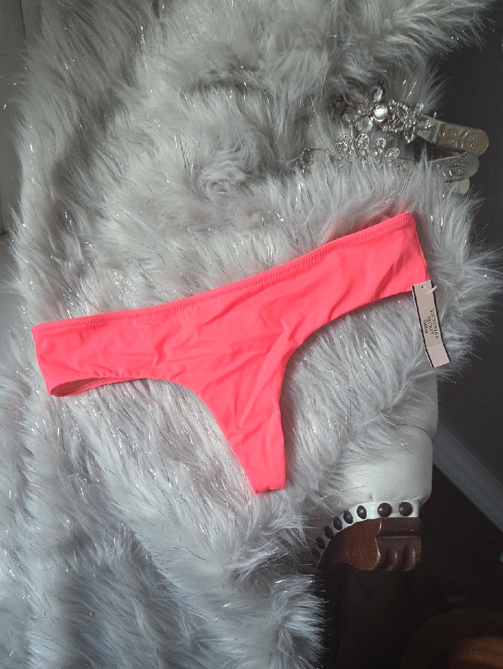 Victoria's Secret Neon Coral Bikini Bottoms